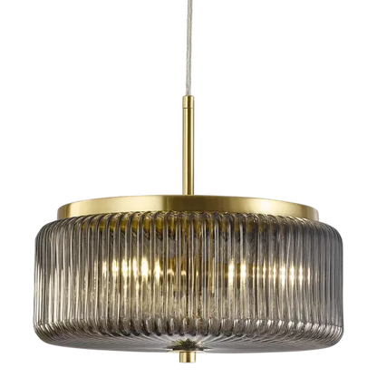 Whistler Ribbed Smoke Glass Pendant