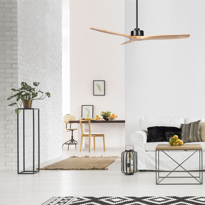 Wynd 54" v3 DC Ceiling Fan Black with Natural Blades