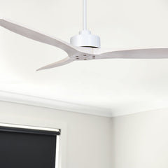 Wynd 54" v3 DC Ceiling Fan White with Whitewash blades