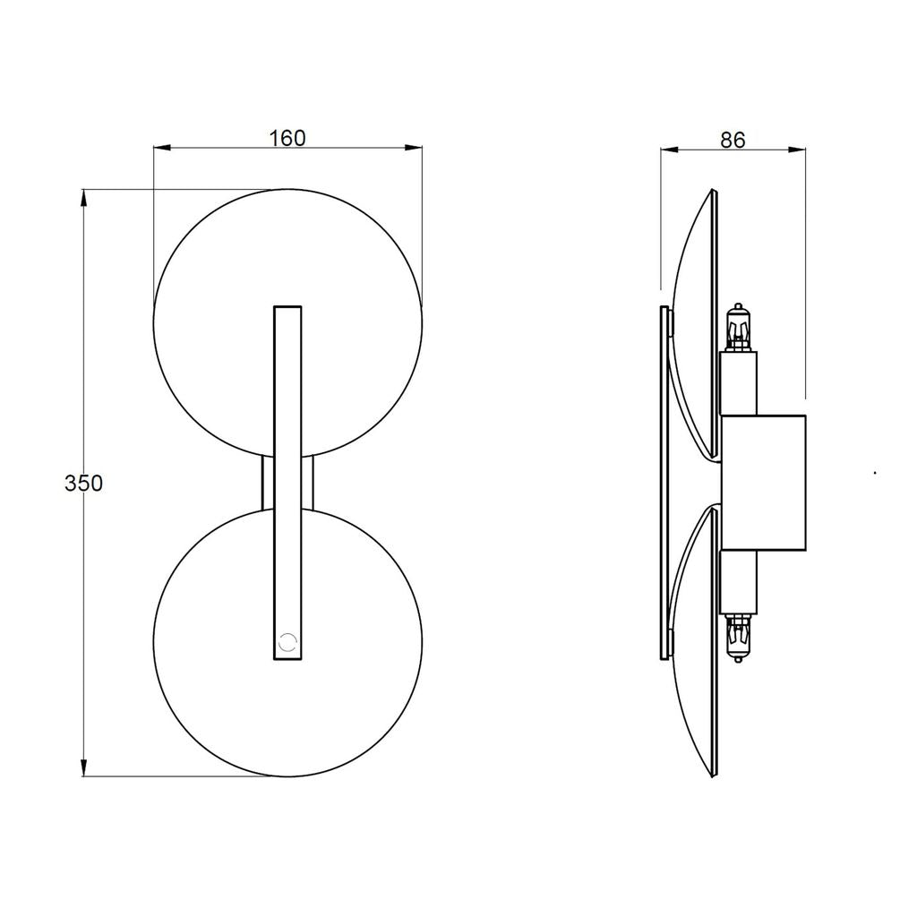 Noble Glass 2LT Wall Light