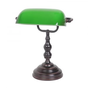 BANKERS TABLE LAMP BR/GR