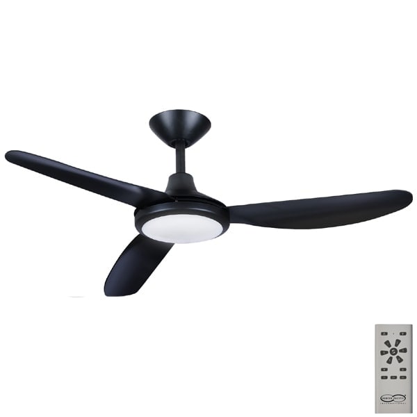 Polar 56 Dc Ceiling Fan Matt Black With Light Harvey Norman