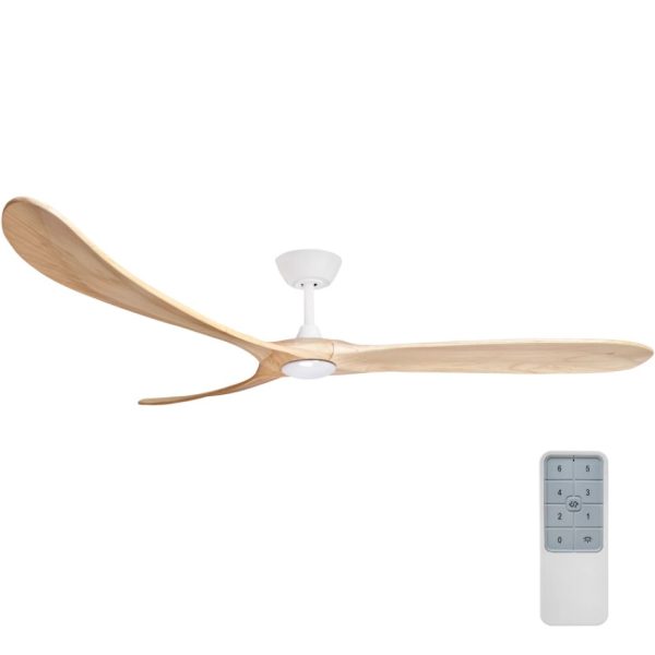 Timbr 72" DC Ceiling Fan White & Natural with LED Light Harvey Norman